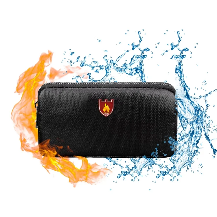 Fireproof and Waterproof Protective Bag for Digital Accessories Valuables, 7.87x4.3x0.78 Inch